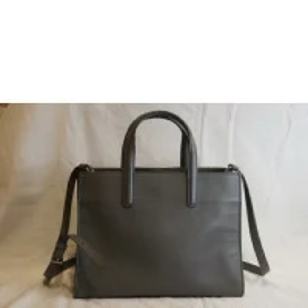 Prada Saffiano AB Shoulder Bag Leather Gray